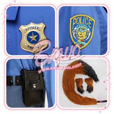 画像1: ディズニー　ズートピア　Zootopia　Nick Wilde　ニック?ワイルド　映画Ver.　ポリス服　コスプレ衣装