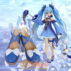 画像1: VOCALOID ボーカロイド 初音ミク 雪ミク SNOW MIKU 2017 スターナイトスノウ Star Night Snow コスプレ靴 (1)