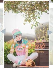 画像8: A3！(エースリー) 初恋甲子園 2期PV 夏組 斑鳩三角  チアリーダー コスプレ衣装 (8)