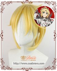 画像1: Fate/Apocrypha 赤のセイバー モードレッド コスプレウィッグ ヘアバンド付き (1)