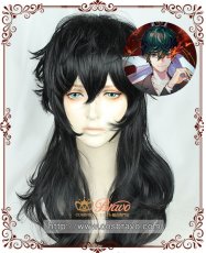 画像1:  ペルソナ5  お仕置きコップ衣装 女装 来栖暁 雨宮蓮 主人公 コスプレウィッグ (1)