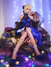 画像3: Fate Grand Order/Fate EXTELLA LINK 瑠璃色のドレス セイバー アルトリア・ペンドラゴン コスプレ衣装 (3)