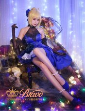 画像5: Fate Grand Order/Fate EXTELLA LINK 瑠璃色のドレス セイバー アルトリア・ペンドラゴン コスプレ衣装 (5)