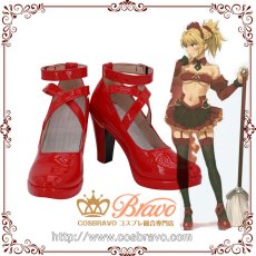 画像1: Fate Grand Order FGO メイド モードレッド コスプレ靴 (1)