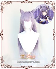 画像1: 原神 璃月港 刻晴 コスプレウィッグ 耳付き (1)