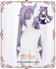 画像1: 原神 璃月港 刻晴 コスプレウィッグ (1)