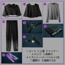 画像13: バーチャルYouTuber Vtuber ローレン 4周年新衣装 黒 コスプレ衣装 (13)